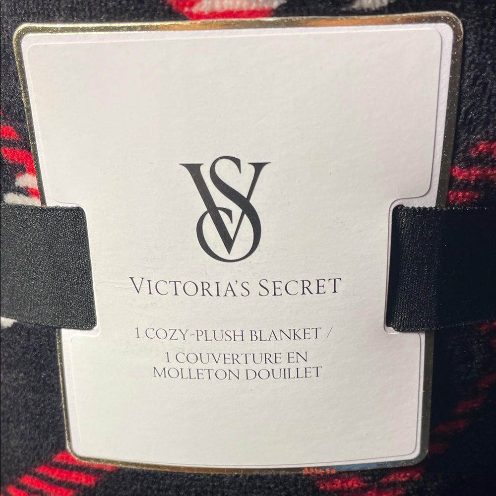 Victoria's Secret Red and Black Plaid Throw - Picture 2 of 6